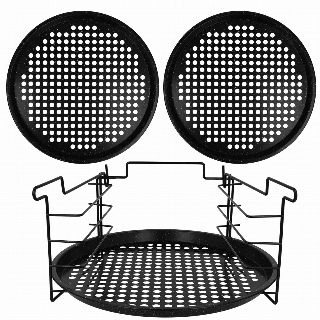 picos kepimo ir serviravimo padėklų rinkinys iš plieno