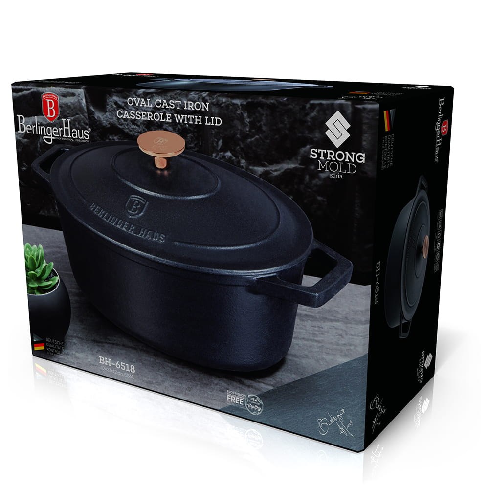 Gilus troškintuvas iš ketaus , idealiai tinka kepimui