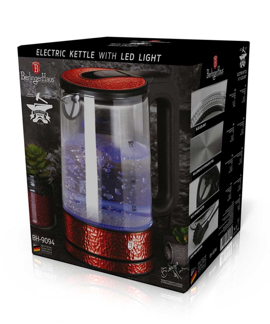 nerūdijančio plieno ir borosilikatinio stiklo elektrinis virdulys