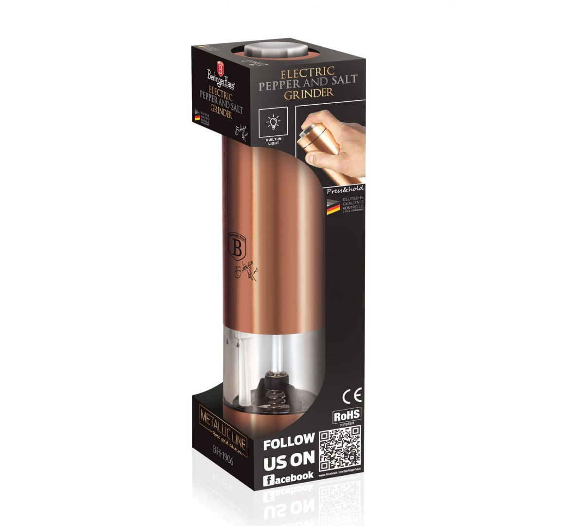 Elektrinis druskos arba pipirų malūnėlis