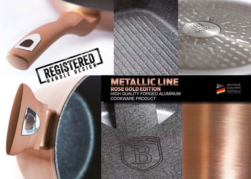 puodų rinkinys iš išorės padengtas metaliniu šlifuotu karščiui atspariu laku