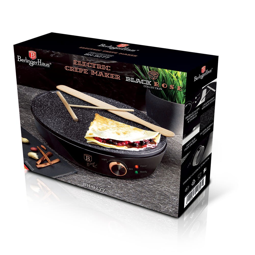 Blynų keptuvė komplektuojama su priedais blynams kepti