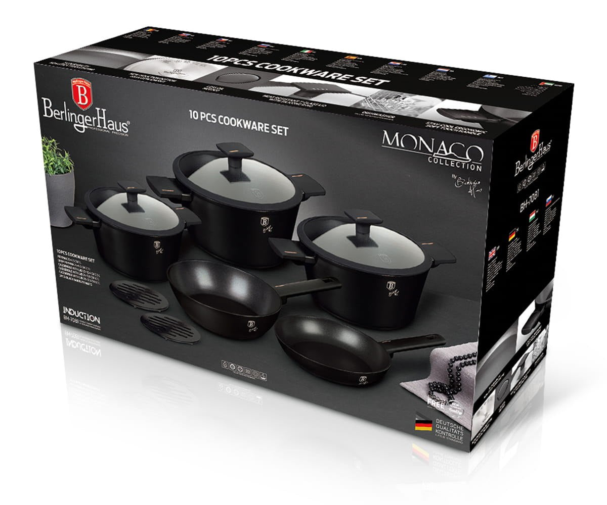 Puodų rinkinys, pridedami stikliniai dangčiai